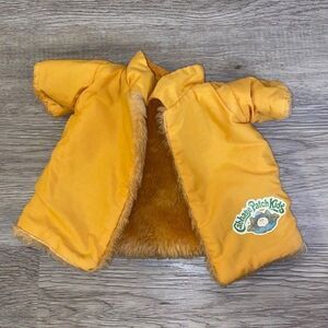 Vintage Cabbage Patch Kids Yellow Parka Faux Fur Lined Jacket
